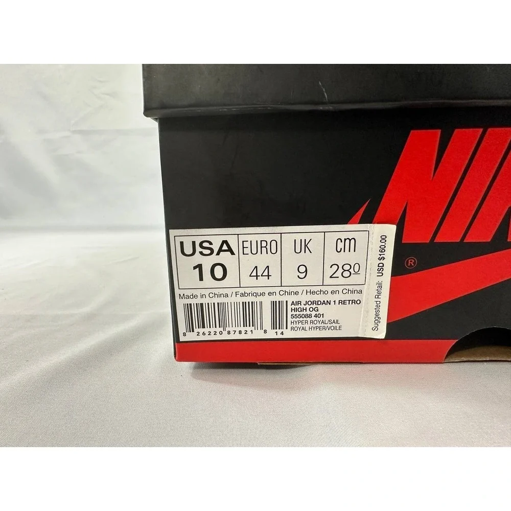 Nike Air Jordan 1 Retro High Hyper Royal 555088-401 Men's Size 10 Custom
